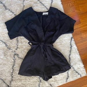 UO Black Romper with kimono sleeve